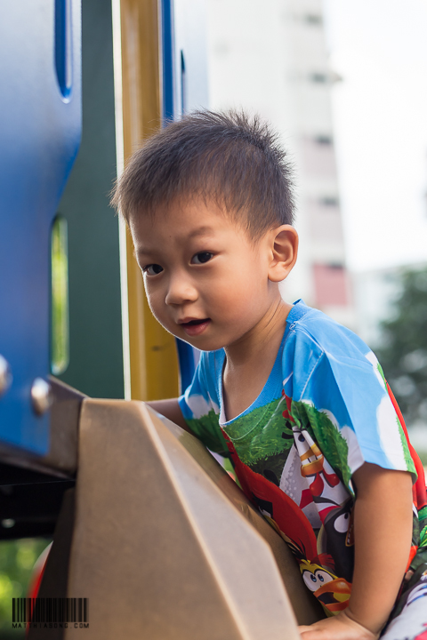 I'm climbing the playground!