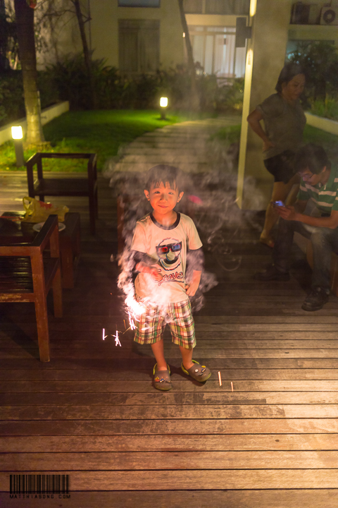 Gor Gor Aiden having posing with his sparklers!