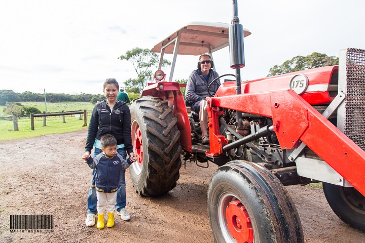 After the ride. A photo with the farmer